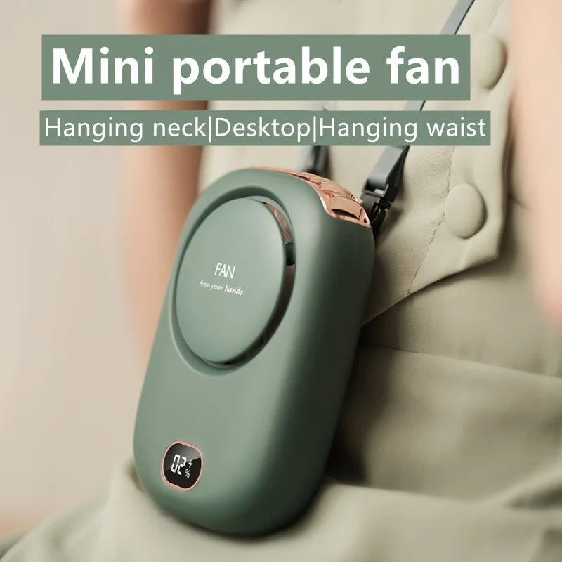 Stay Cool Anywhere with Our Portable Lazy Hanging Neck Fan - Bladeless, USB Rechargeable, and Mute for Outdoor Sports!