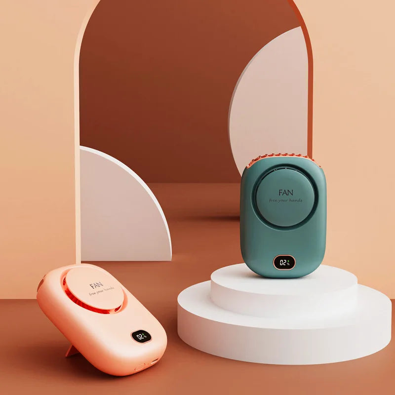 Stay Cool Anywhere with Our Portable Lazy Hanging Neck Fan - Bladeless, USB Rechargeable, and Mute for Outdoor Sports!